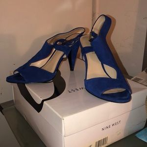 Nine West suede blue heels 👠